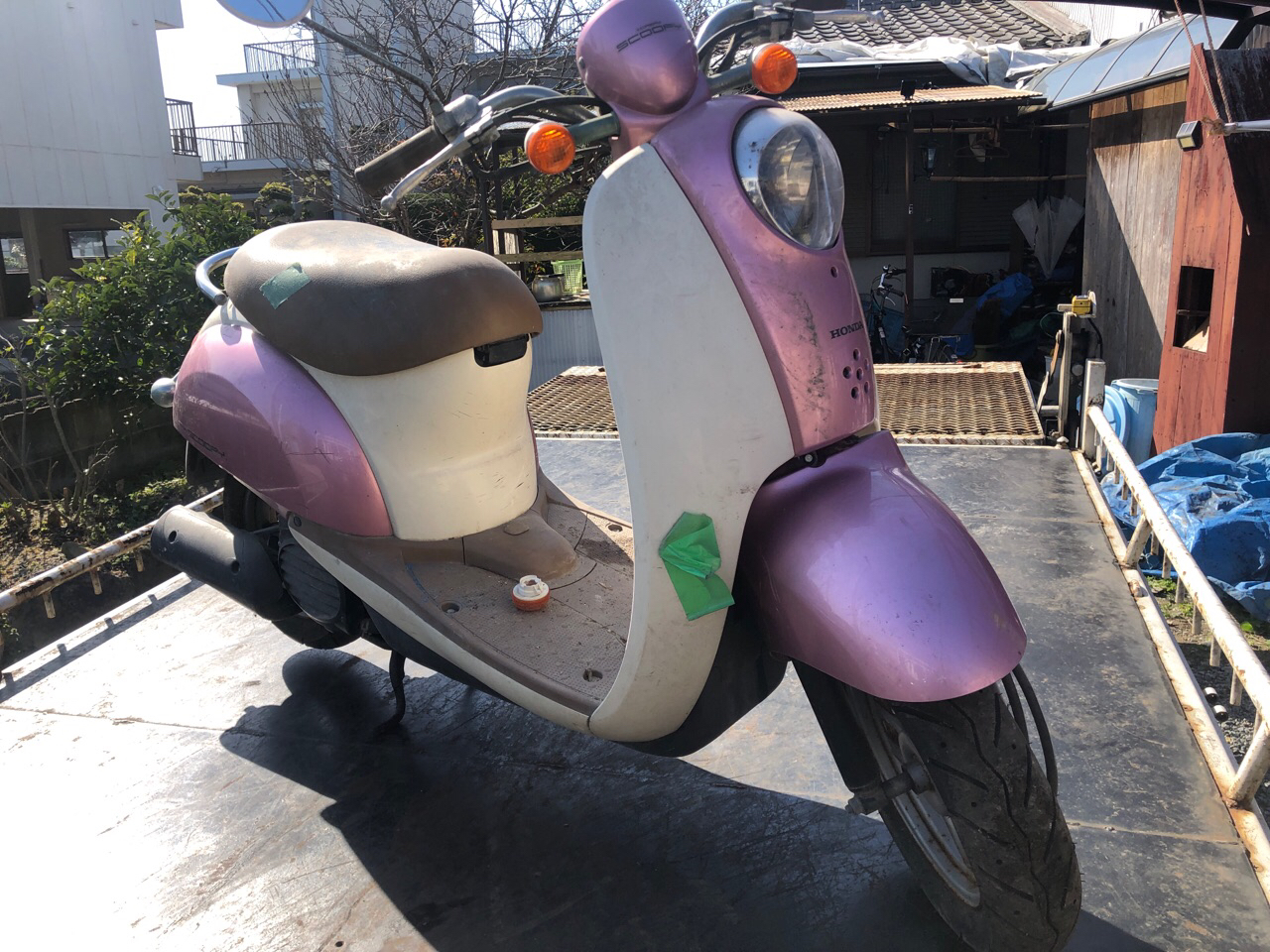 福岡県久留米市城島町K商会様　原付50ccスクーター買取（スクーピー　AF55型）