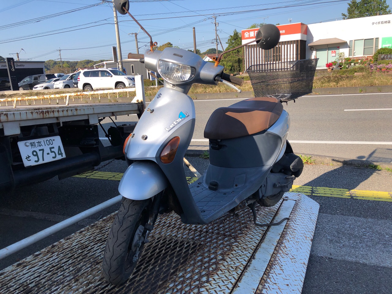 宮崎県日向市富高Eモータース様　原付50ccスクーター買取（レッツ4　CA45A型）