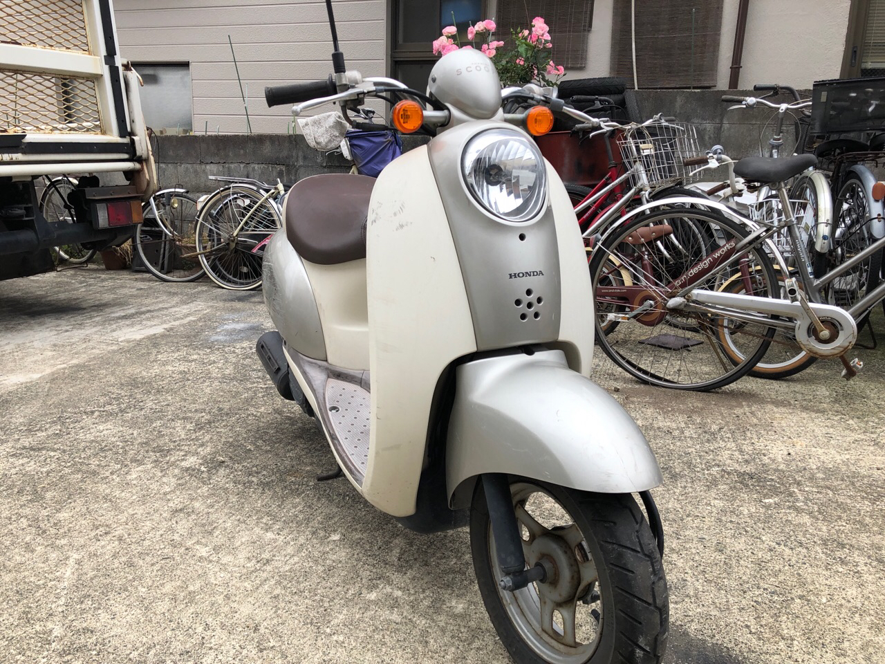 福岡県大川市酒見O商会様　原付50ccスクーター買取（スクーピー　AF55型）