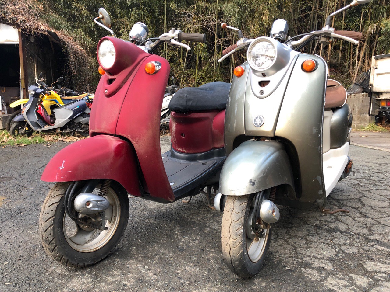 バイク処分　熊本市北区梶尾町Y様　原付50ccスクーター（ビーノ　5AU型）※2台