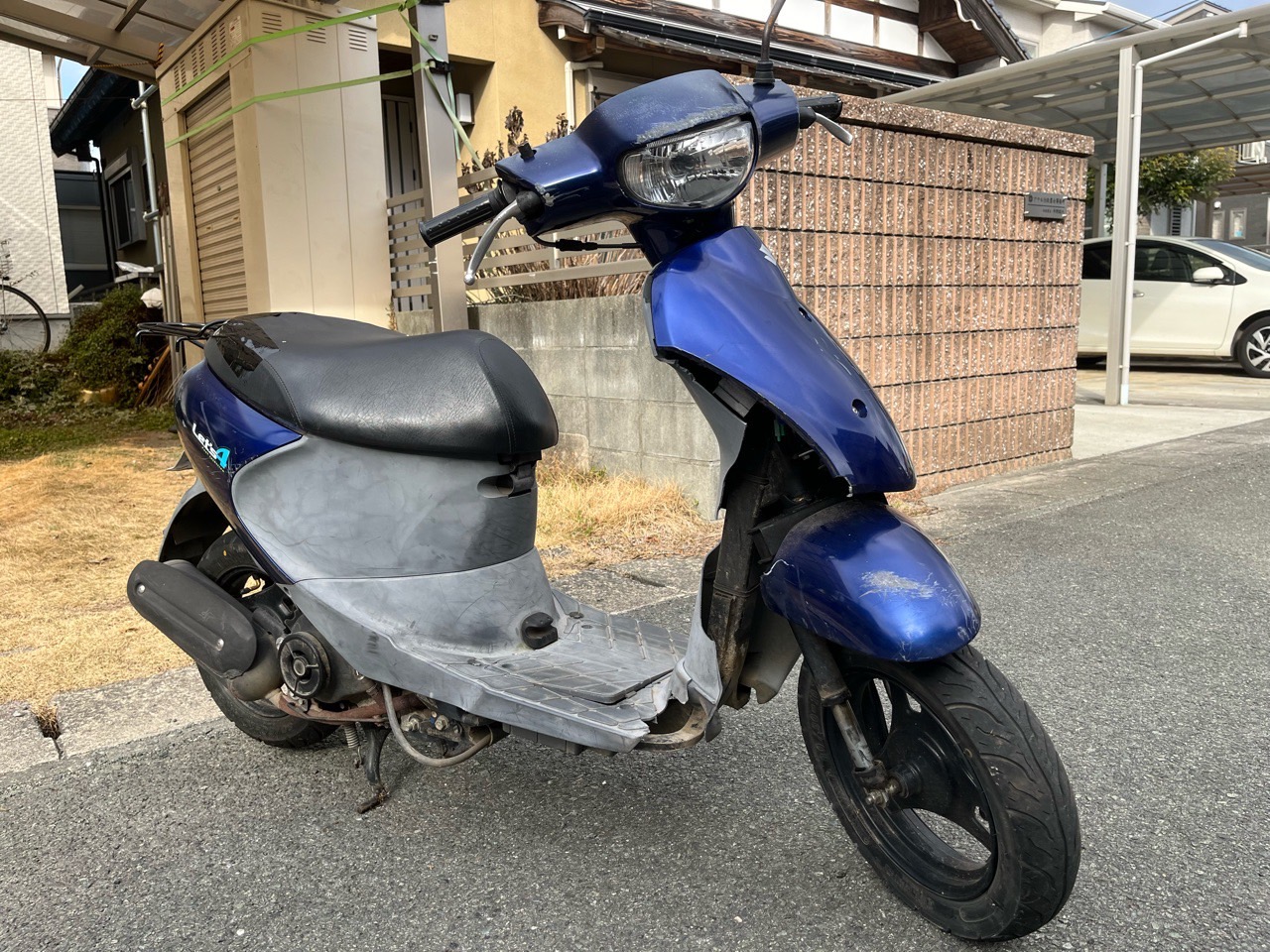 スクーター無料引取　熊本市北区梶尾町M様　SUZUKI　レッツ4　CA41A型　事故車